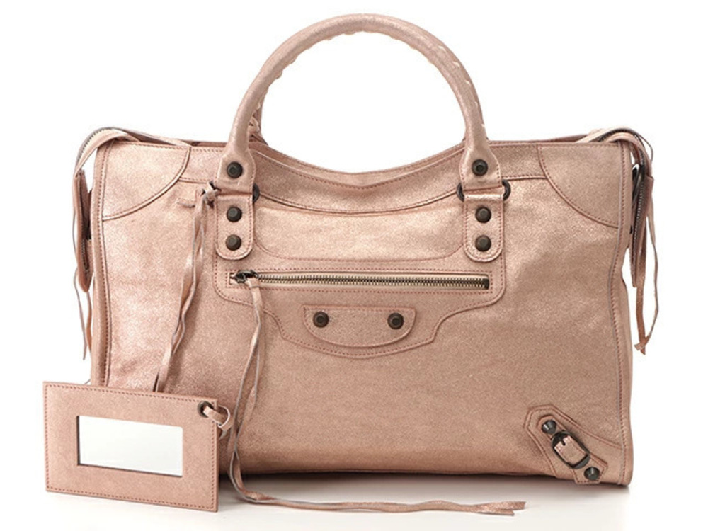 Balenciaga The City handbag Shine Pink Calfskin